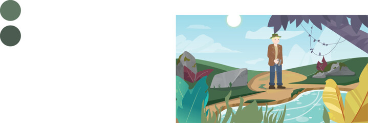 Adventure boy in wood