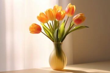 tulip flower in the vase close up AI Generated