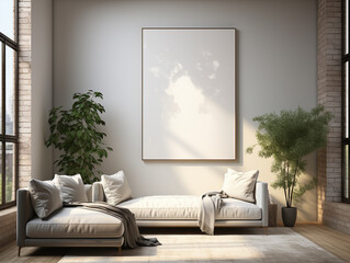 Wall Art in living room, Wall art mockup, Art wall in modern living room, dressable art wall mockup
