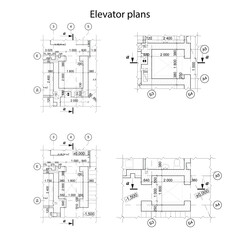 Vector elevator plans in a multistory building floor plan © Lydia Sokor