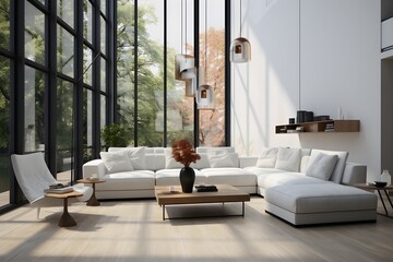 interior design of large luxury modern bright interiors living room