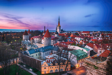 Obraz premium Tallinn view at sunset