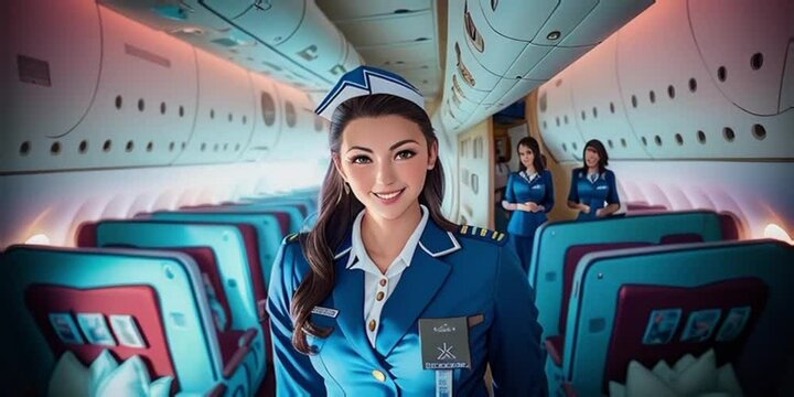 Stewardess on the plane