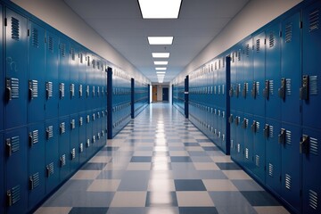 empty school hallways filled with lockers