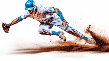 Professional baseball player in action on grand arena Generative AI