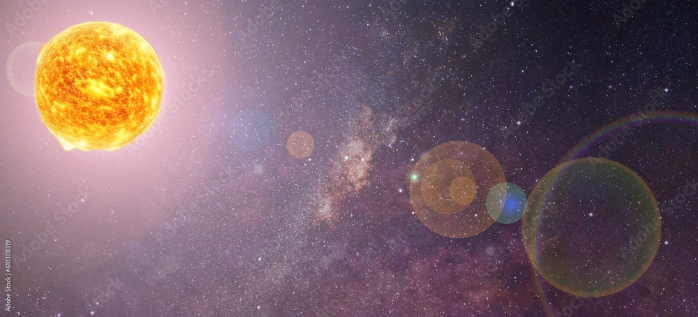 Canvas Prints solar system with sun view