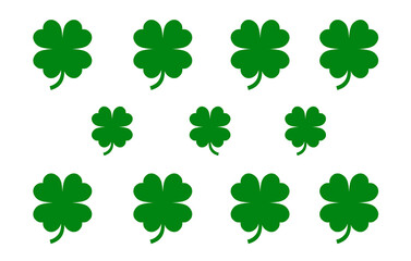 small green clovers on white background