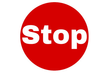 stop sign isolated on white