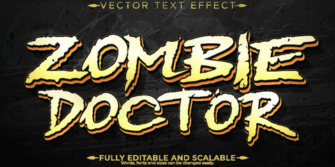 Retro horror text effect, editable zombie and evil text style