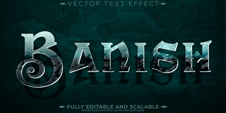 Banish editable text effect,punishment text style