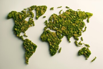 World Map Green Planet Earth and Environment Day Theme