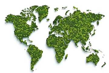 World Map Green Planet Earth and Environment Day Theme