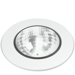 3D rendering illustration of a recessed LED ceiling spotlight