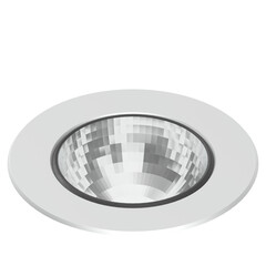 3D rendering illustration of a recessed LED ceiling spotlight