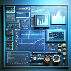 system with a display, blue print, visualization, trend analysis