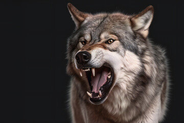 gray wolf portrait,ai generated