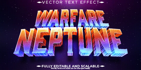 Warfare neptune text effect, editable gaming and space text style © QuillArtistry