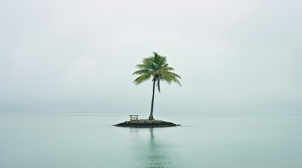 Fototapeta na wymiar small palapa with dry palm leaf roof on a shallow beach to enjoy the scenery clear blue sky