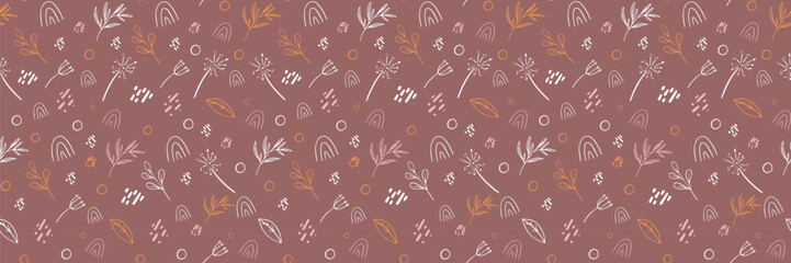 seamless vector repeating pattern leaves,dandelion