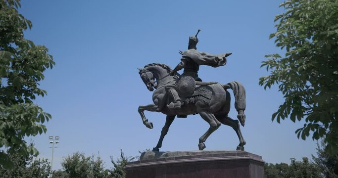 Amir Temur Monument In The Center Of Tashkent, Uzbekistan