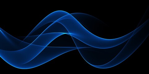 Abstract illustration of blue wave flowing energy