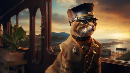 Abyssinian Train Conductor Steaming Towards Adventure