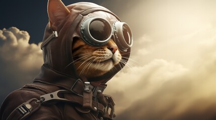 Fototapeta premium Fearless Abyssinian Pilot Conquering the Skies