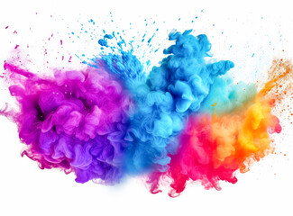 colorful powder background with powder drops, in the style of ink-washed, realistic color schemes, sharp & vivid colors.