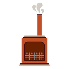 Isolated colored indoor fireplace icon Vector