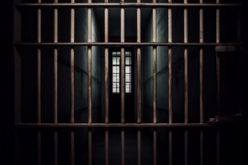 Prison bars. Background for crime news. AI generated, human enhanced