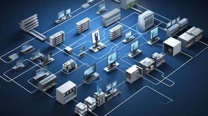 Comprehensive IT infrastructure setup, including servers, switches, routers, and structured cabling systems