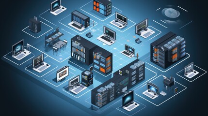 Comprehensive IT infrastructure setup, including servers, switches, routers, and structured cabling systems