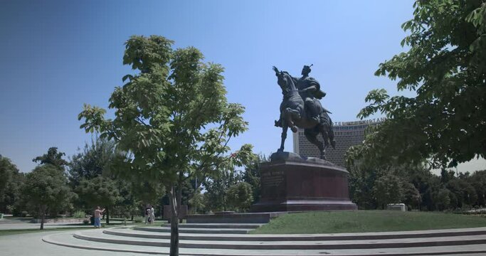 Amir Temur Monument In The Center Of Tashkent, Uzbekistan