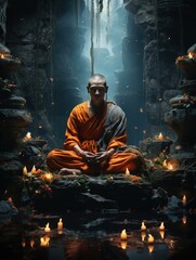 Buddha, monk, religion, meditation, peace and tranquility