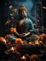 Tuinposter Buddha, monk, religion, meditation, peace and tranquility © Gizmo