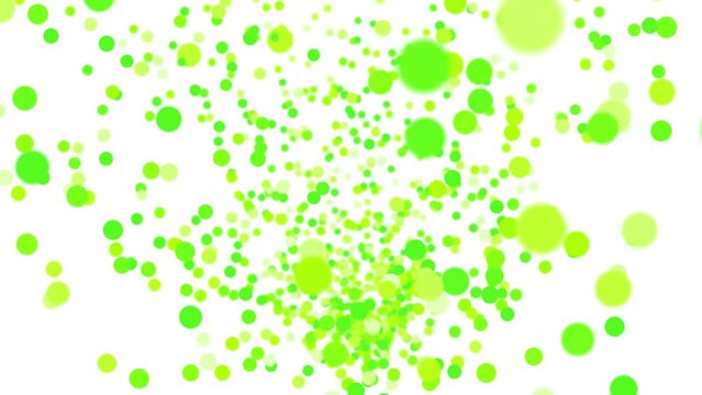 Slow vortex of rising green particles. seamless loop.