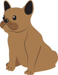 French bulldog icon character cartoon puppy breed vector illustration.