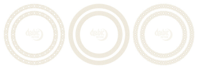 Seamless circle frame pattern in authentic arabian style.