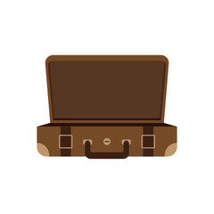 Isolated colored open travel suitcase icon Vector