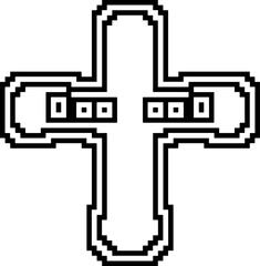 Cross with black and white patterns . 