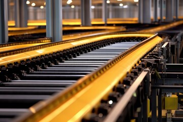 stock photo of inside factory conveyor belt production