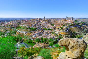 Toledo, una ciudad medieval europea, desde Castilla y la Mancha, España.