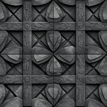 Grunge Stone Wall - seamless pattern textured surface repeating tile geometrical shape carving