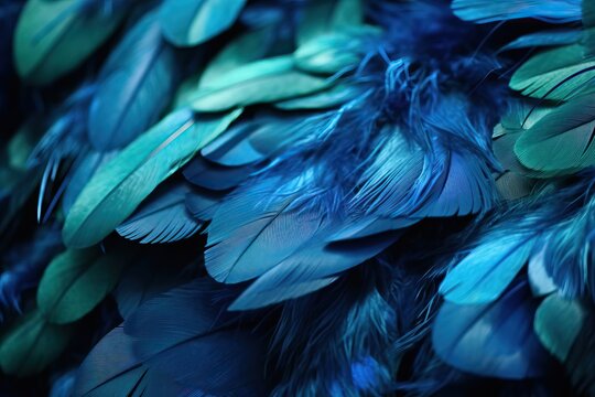 exotic bird blue feathers, generative ai