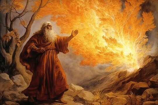 Moses and the burning bush, generative ai