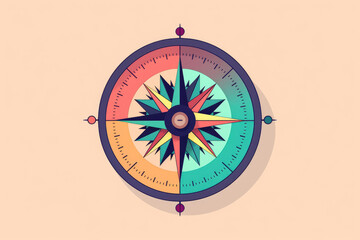 A compass shape isolated background