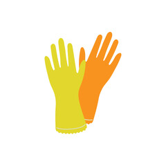 Isolated colored pair of cleaning gloves icon Vector