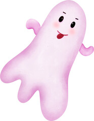 halloween cartoon cute pink color theme hand drawn clipart for decoration, printable, background and fabric use.