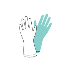 Isolated monochrome pair of cleaning gloves icon Vector