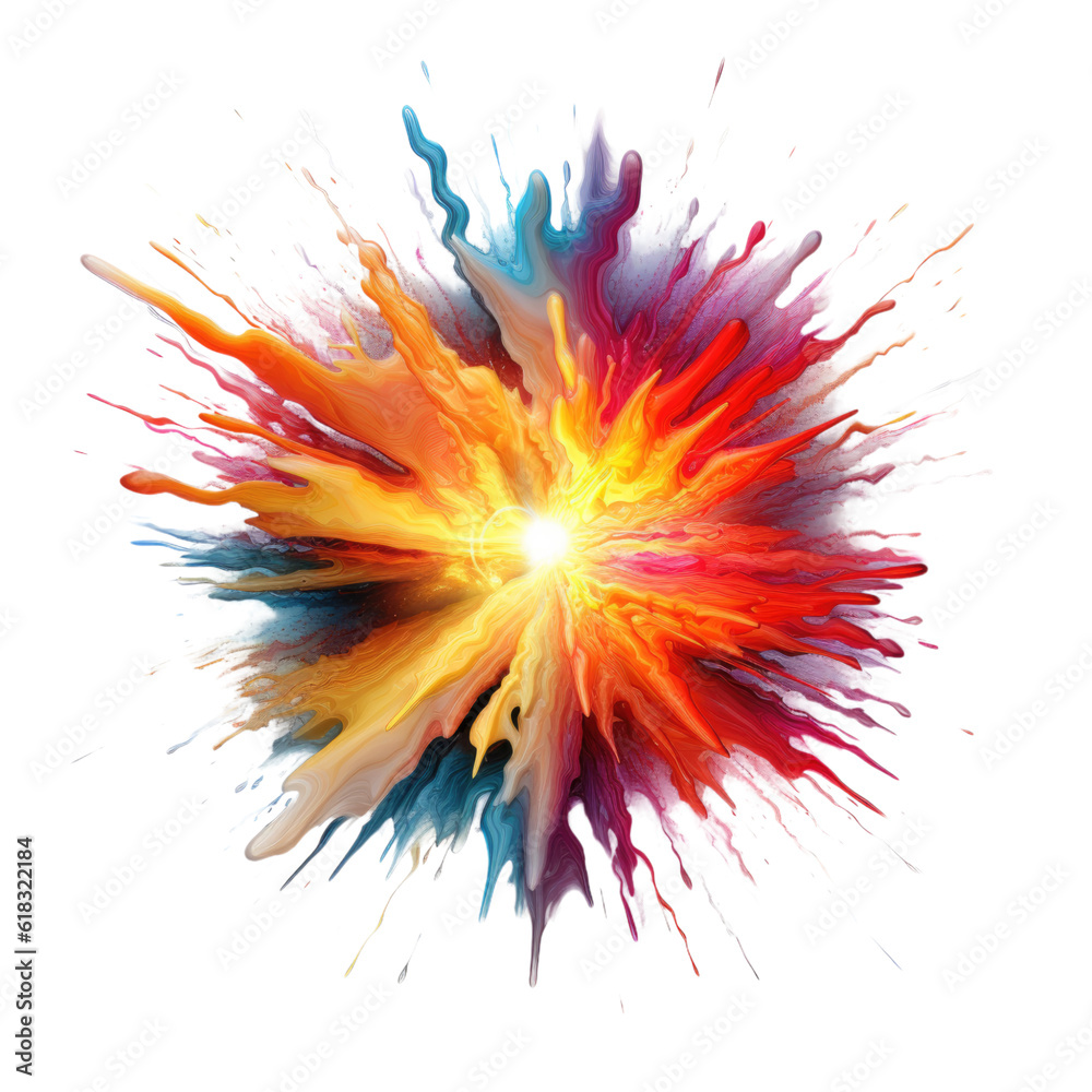 Canvas Prints a burst of radiant energy emanating abstract shape, 3d render style, isolated on a transparent backg